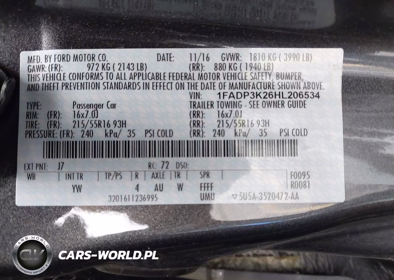 2017 Ford Focus Se VIN:1FADP3K26HL206534 - 9