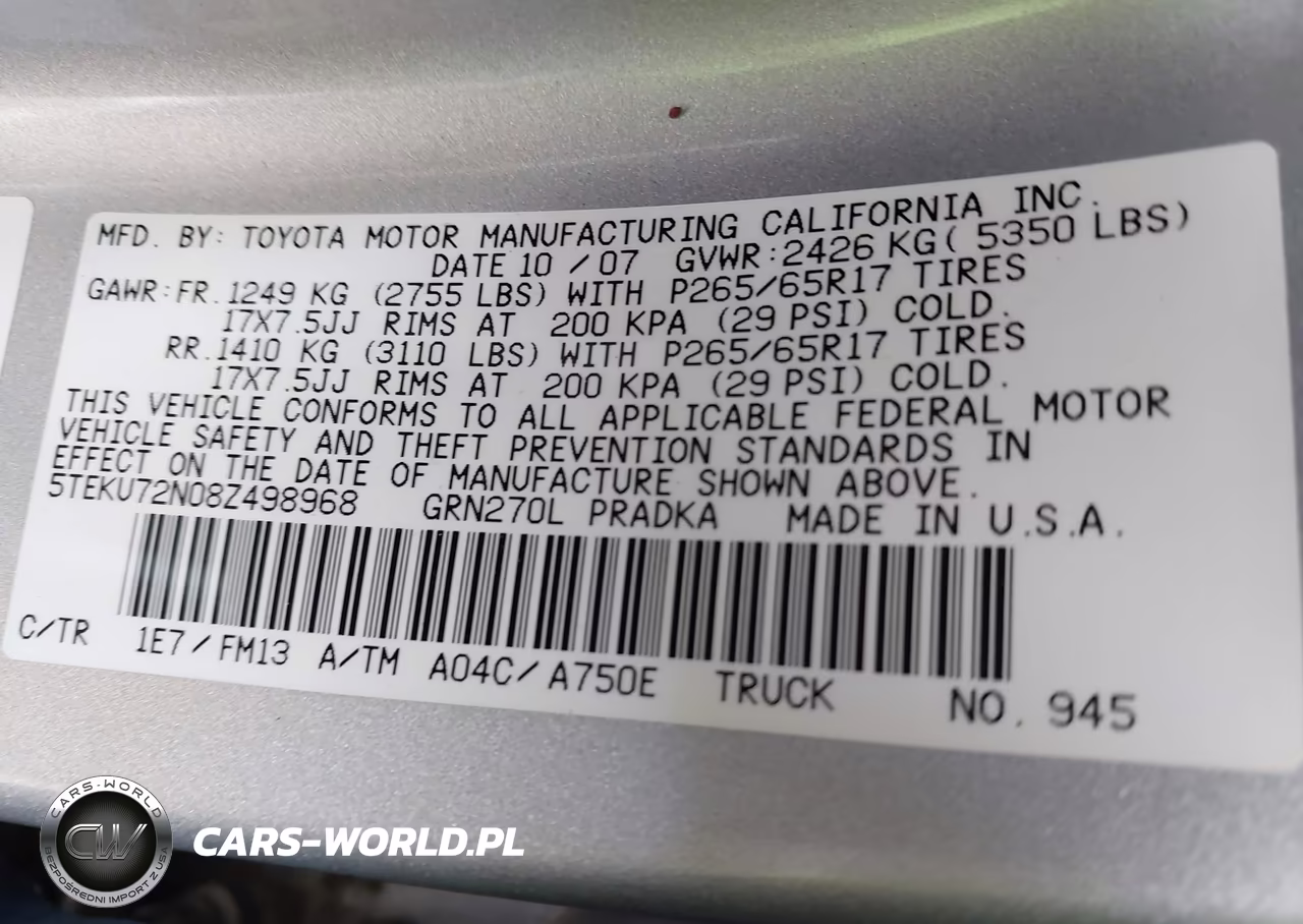 2008 Toyota Tacoma Prerunner V6 VIN:5TEKU72N08Z498968 - 9
