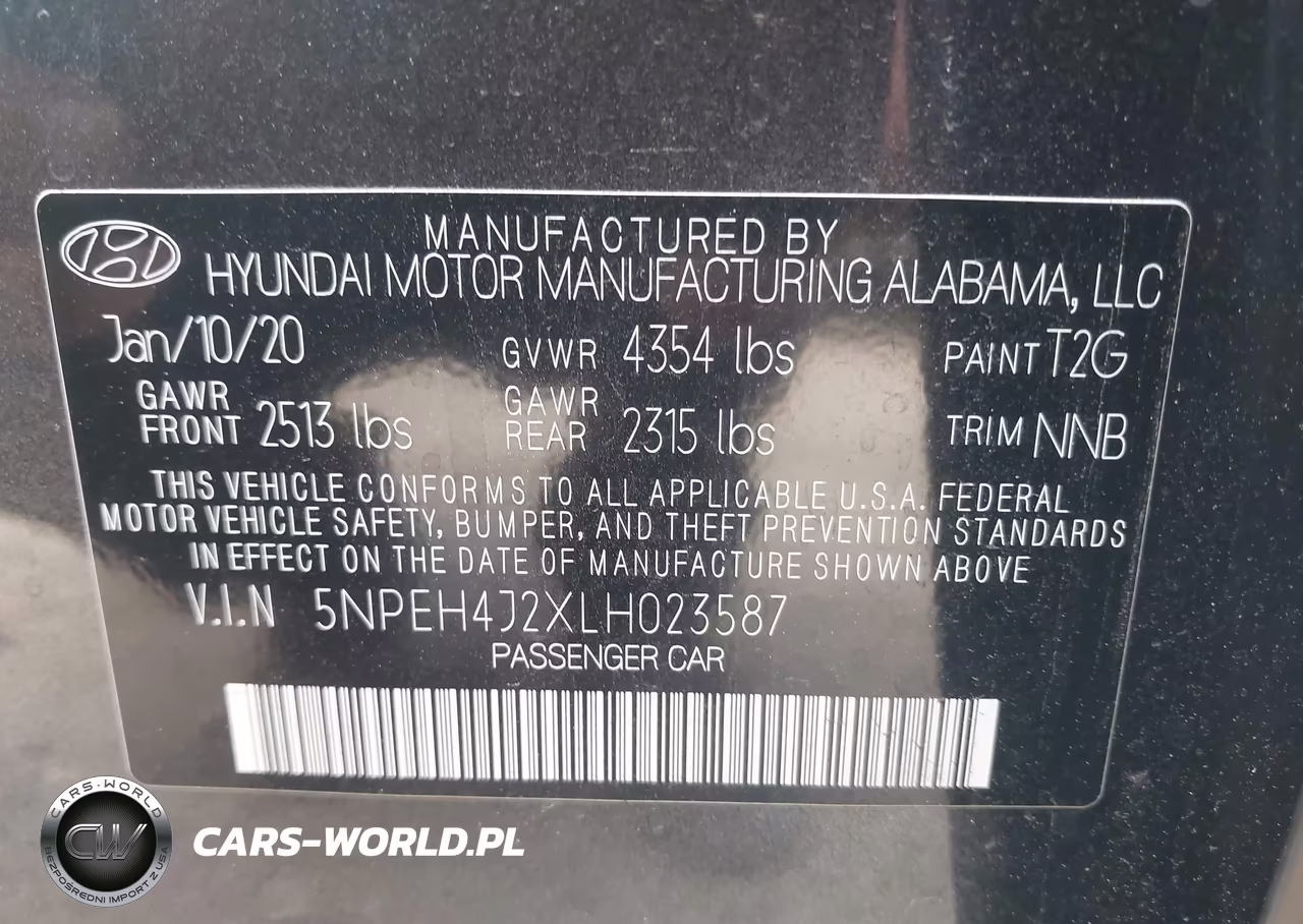 2020 Hyundai Sonata Limited VIN:5NPEH4J2XLH023587 - 9