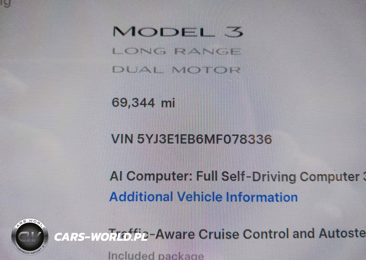 2021 Tesla Model 3 Long Range Dual Motor All-Wheel Drive VIN:5YJ3E1EB6MF078336 - 9