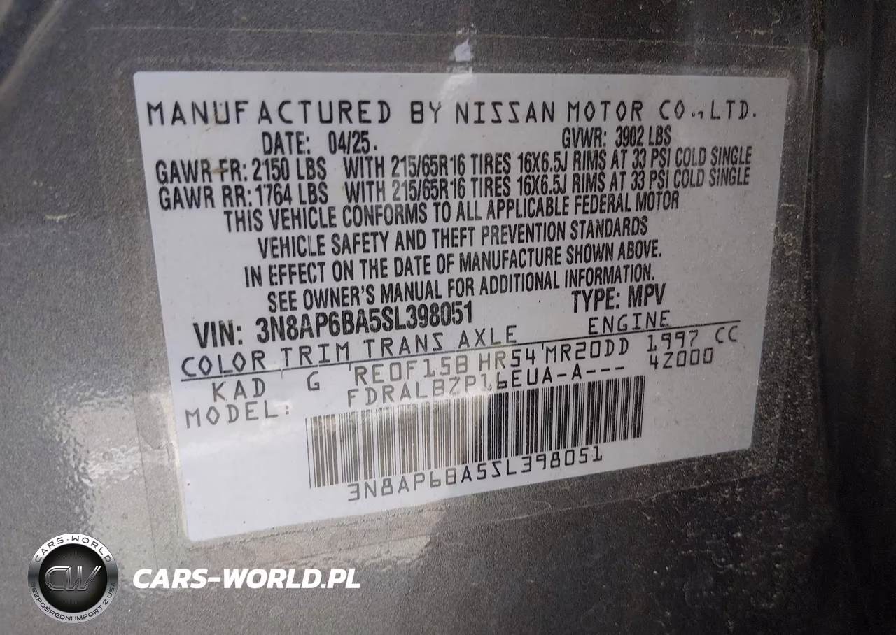 2025 Nissan Kicks S Fwd VIN:3N8AP6BA5SL398051 - 9