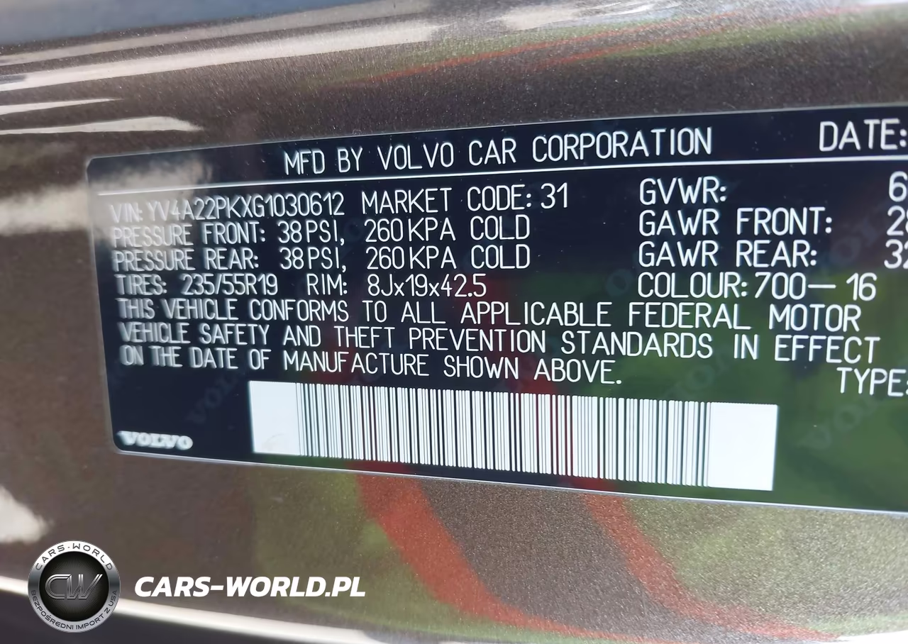 2016 Volvo Xc90 T6 Momentum VIN:YV4A22PKXG1030612 - 9