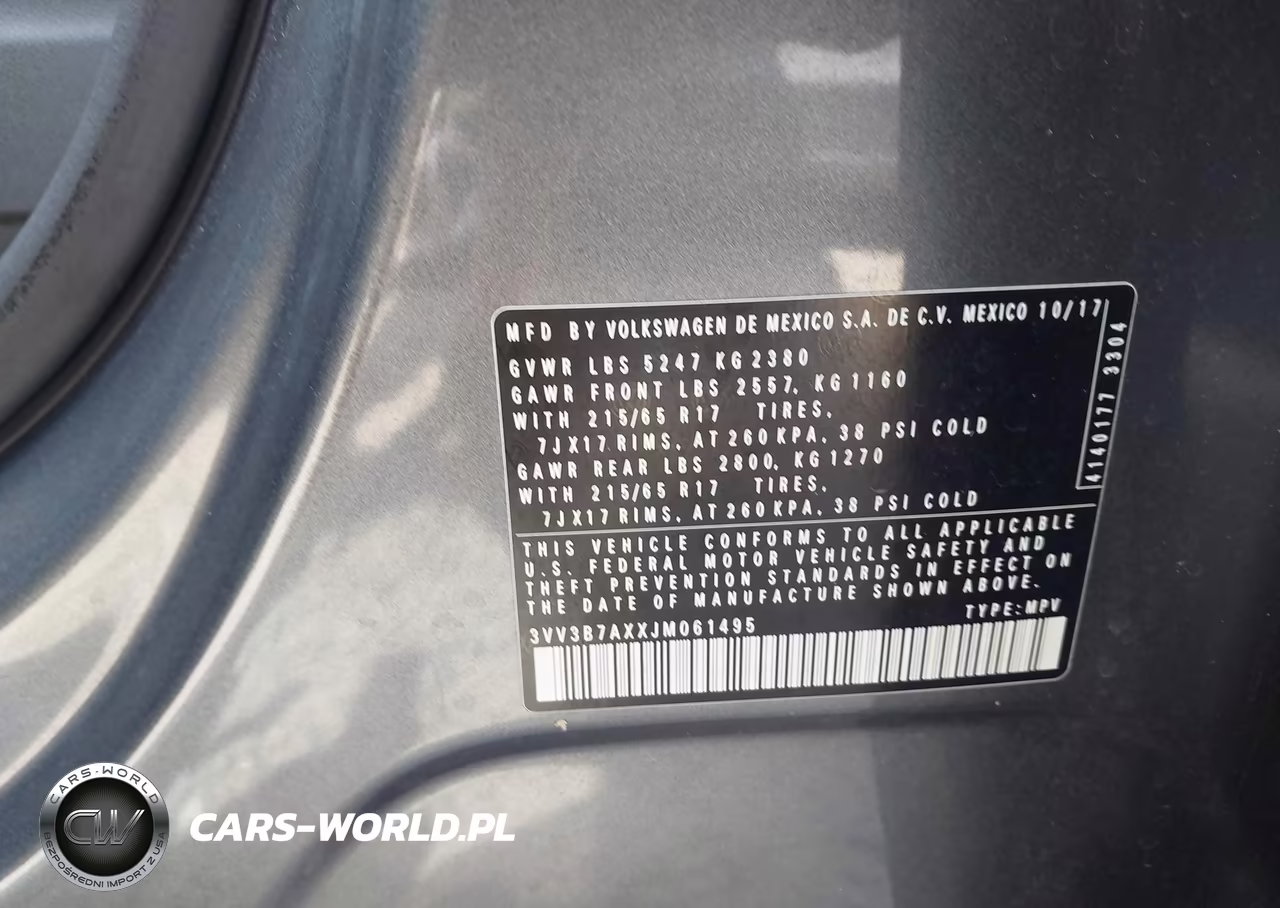 2018 Volkswagen Tiguan 2.0T Se-2.0T Sel VIN:3VV3B7AXXJM061495 - 9