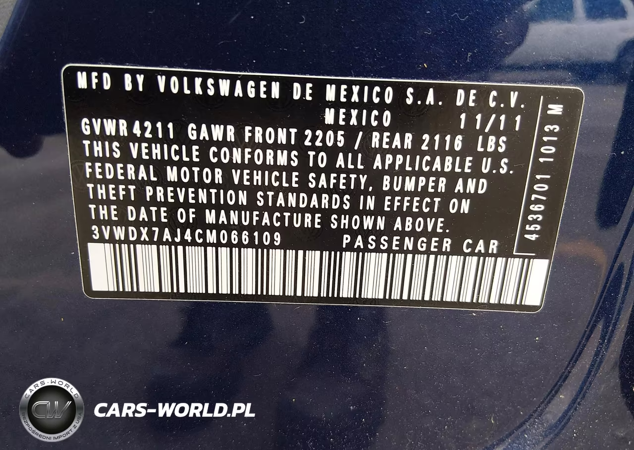2012 Volkswagen Jetta 2.5L Se VIN:3VWDX7AJ4CM066109 - 9