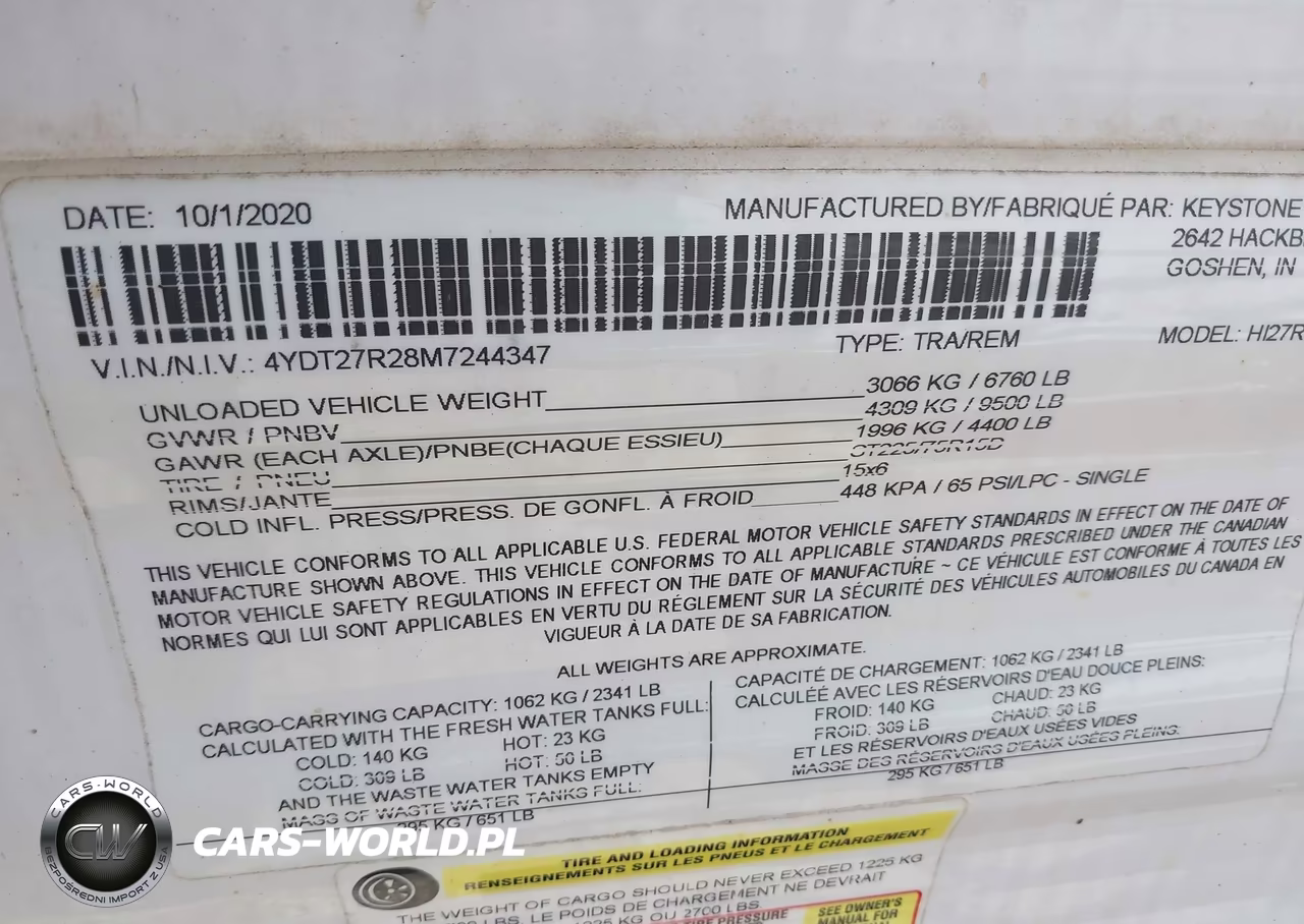 2021 Keystone Rv Other VIN:4YDT27R28M7244347 - 9