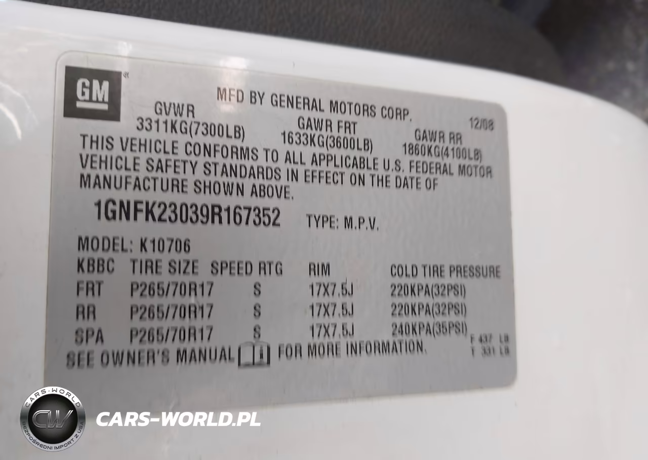 2009 Chevrolet Tahoe Lt1 VIN:1GNFK23039R167352 - 9