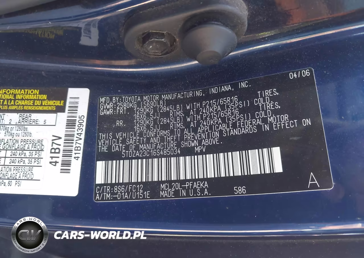 2006 Toyota Sienna Le VIN:5TDZA23C16S485034 - 9
