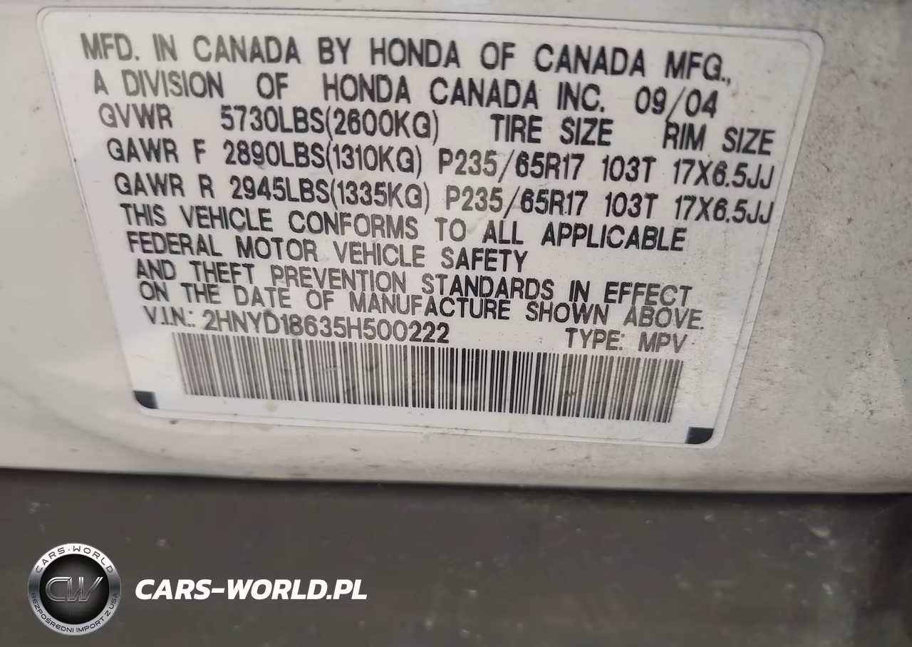 2005 Acura Mdx VIN:2HNYD18635H500222 - 9