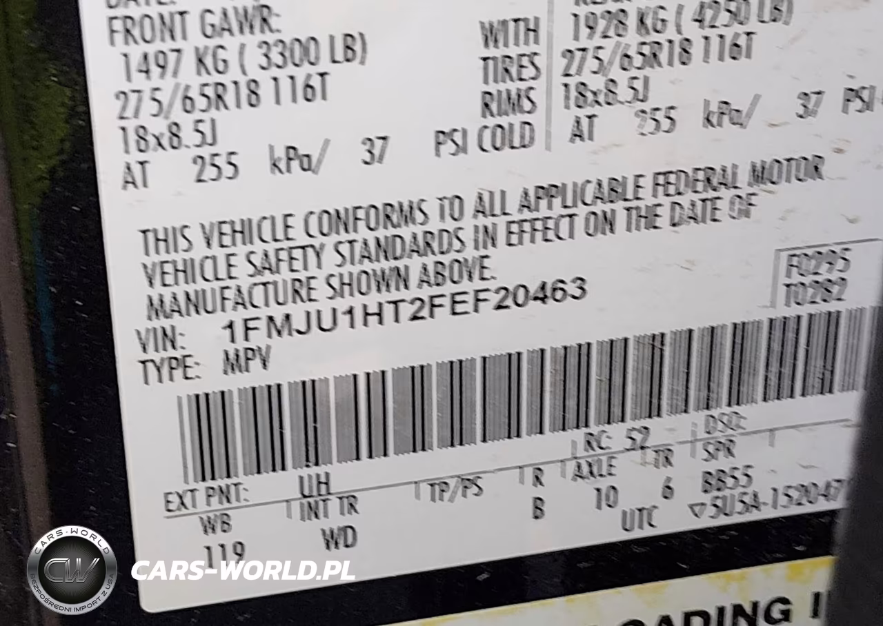 2015 Ford Expedition Xlt VIN:1FMJU1HT2FEF20463 - 9