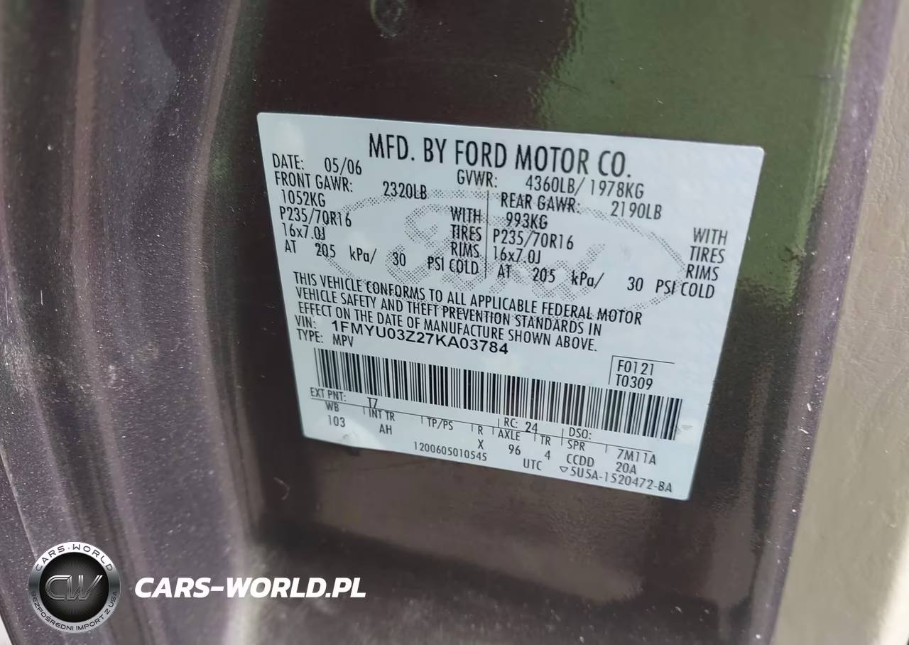 2007 Ford Escape Xlt VIN:1FMYU03Z27KA03784 - 9