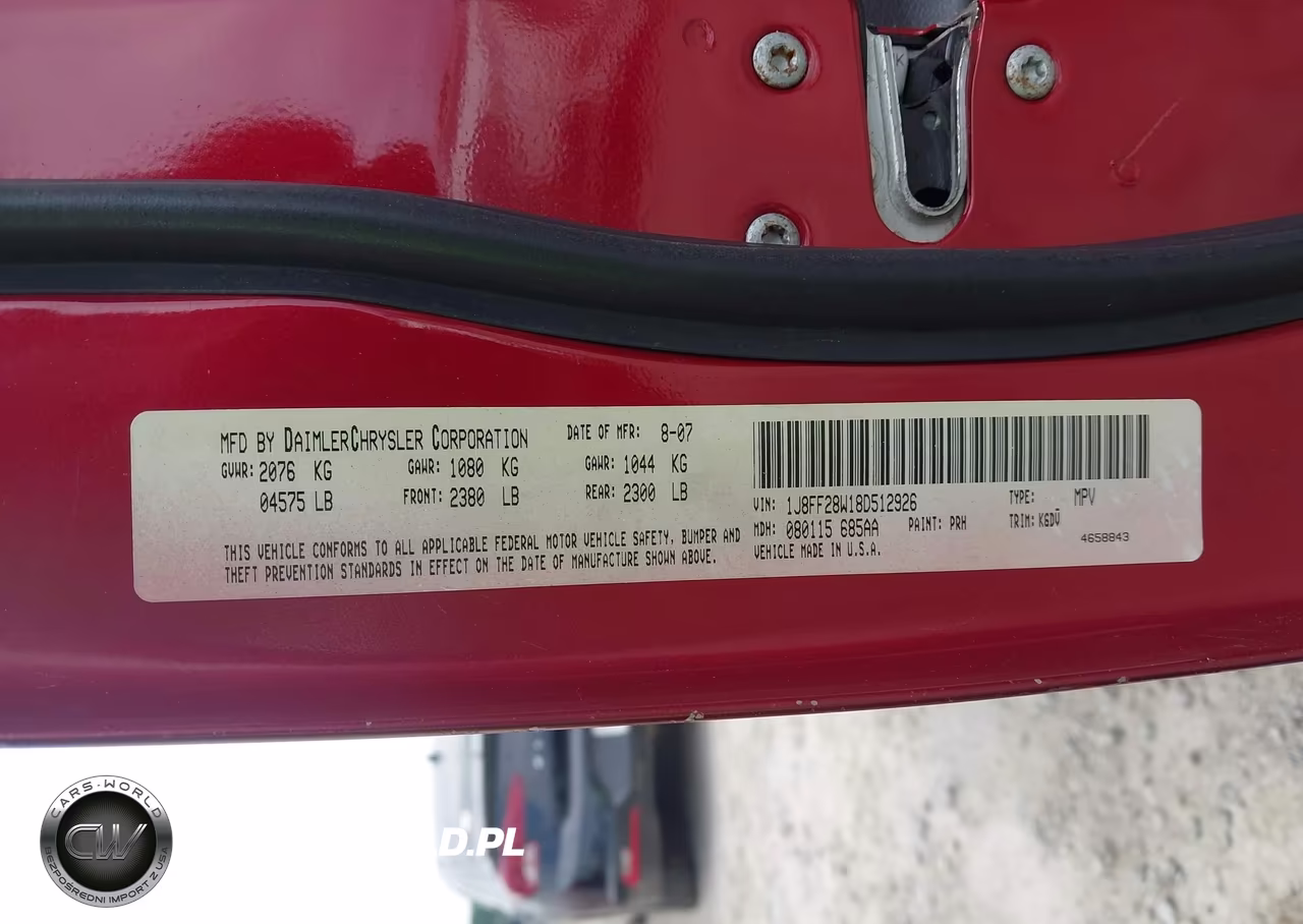 2008 Jeep Patriot Sport VIN:1J8FF28W18D512926 - 9