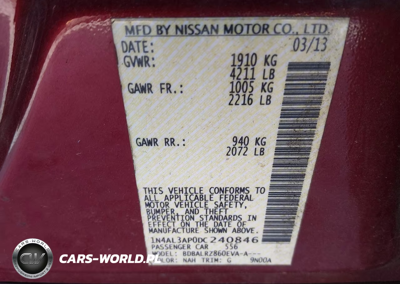 2013 Nissan Altima 2.5 S VIN:1N4AL3AP0DC240846 - 9