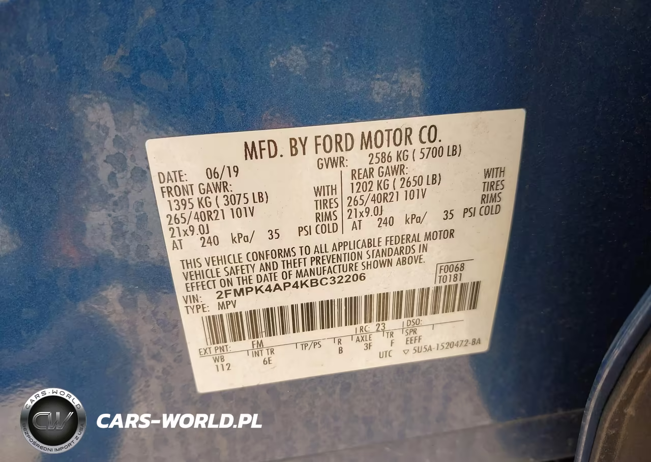 2019 Ford Edge St VIN:2FMPK4AP4KBC32206 - 9