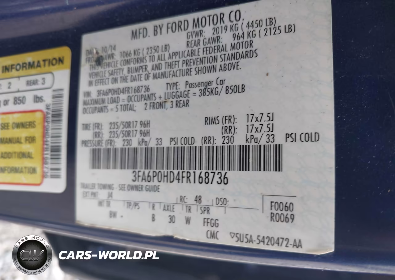 2015 Ford Fusion Se VIN:3FA6P0HD4FR168736 - 9