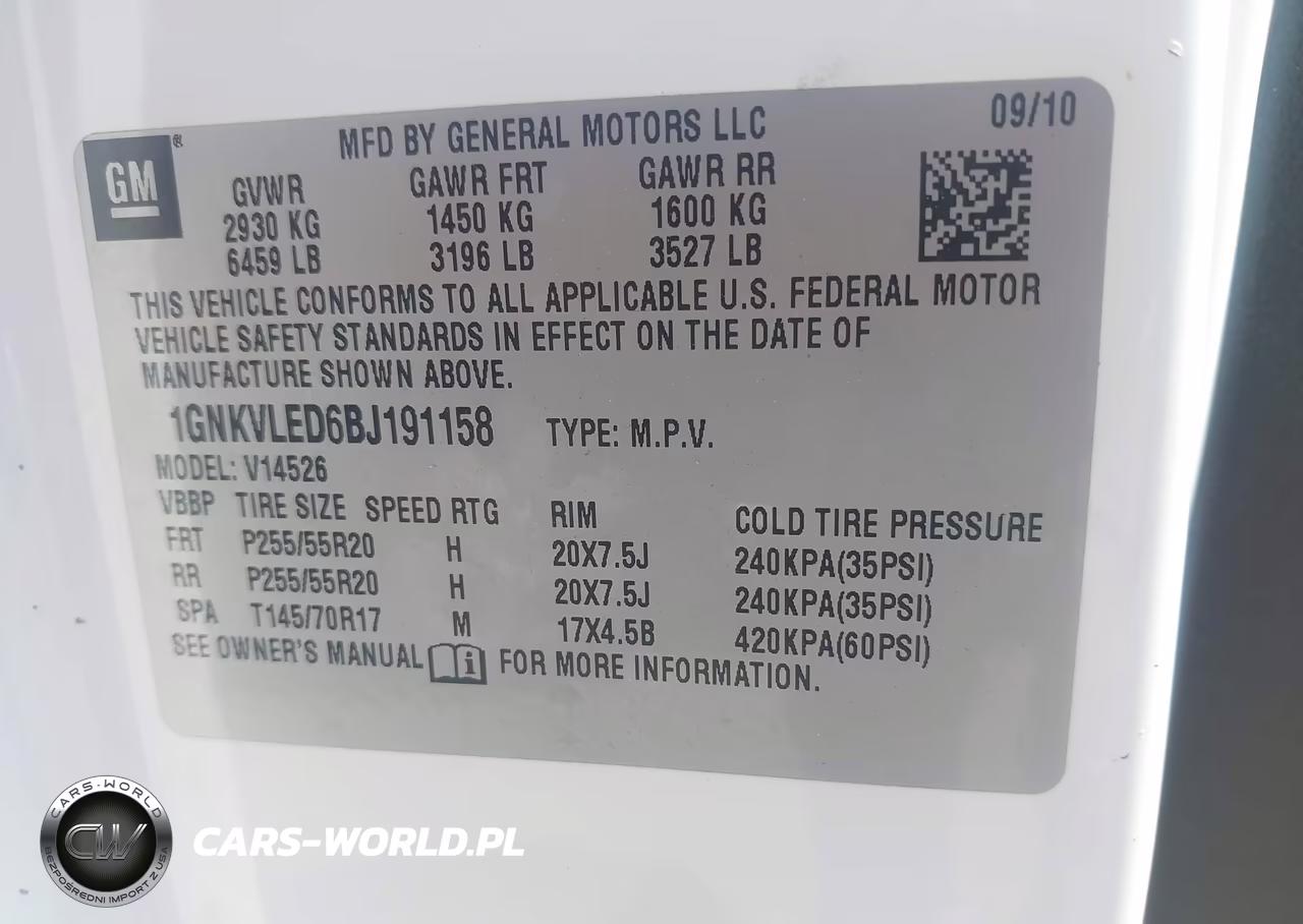 2011 Chevrolet Traverse Ltz VIN:1GNKVLED6BJ191158 - 9