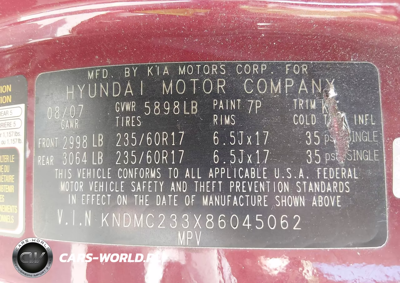 2008 Hyundai Entourage Gls-Limited VIN:KNDMC233X86045062 - 9