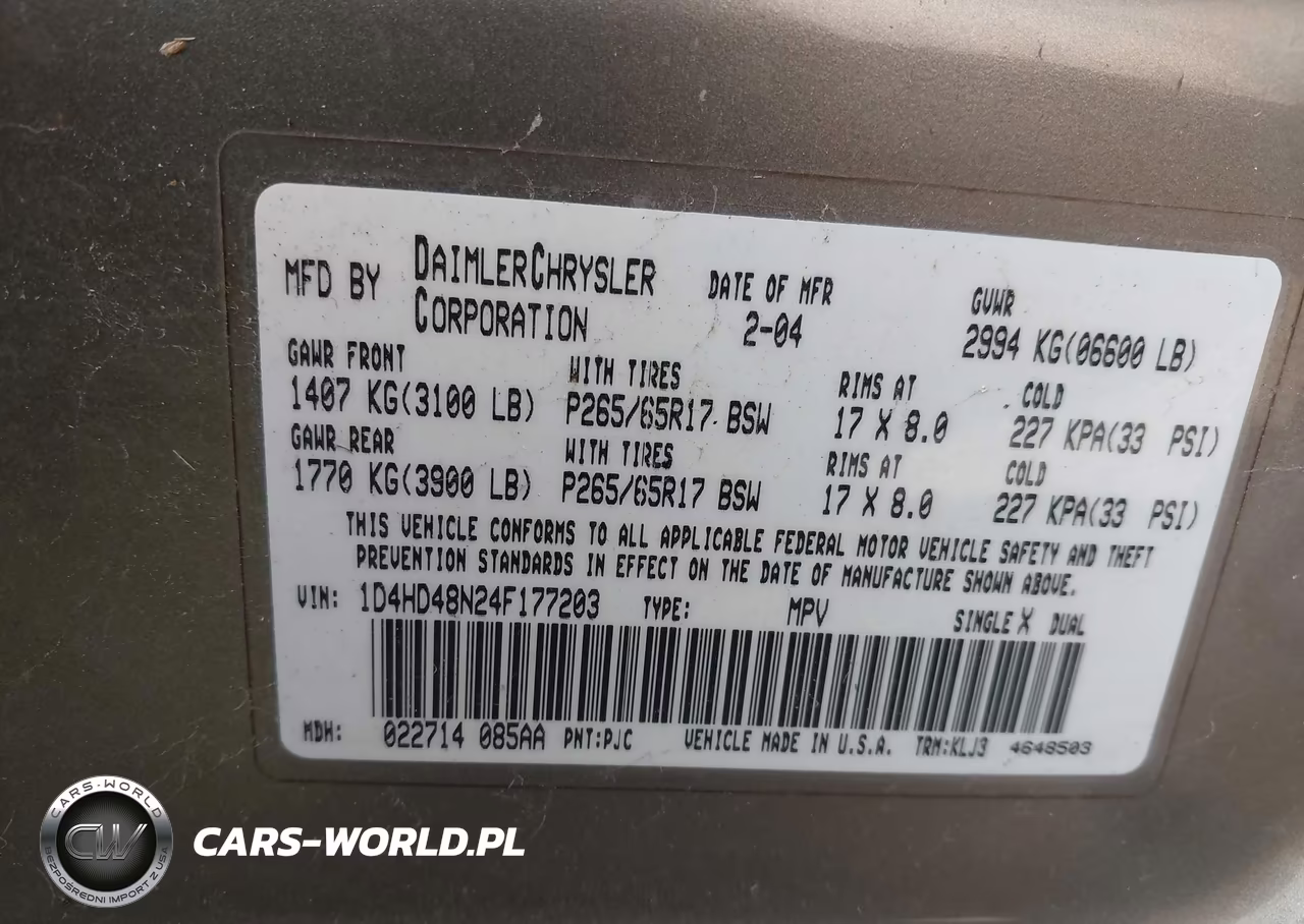 2004 Dodge Durango Slt VIN:1D4HD48N24F177203 - 9