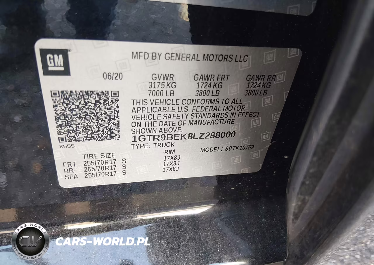 2020 GMC Sierra 1500 4Wd Standard Box Sle VIN:1GTR9BEK8LZ288000 - 9