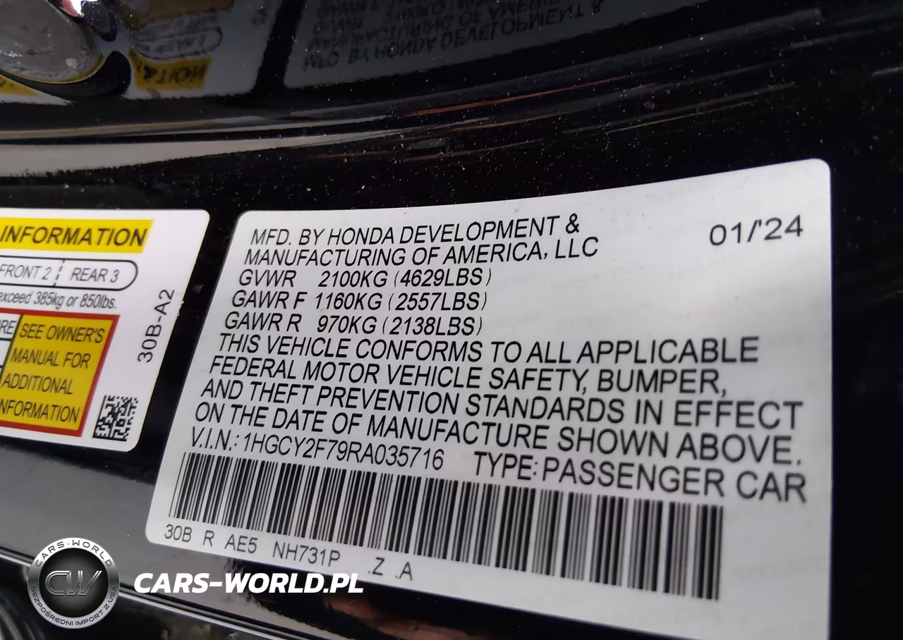 2024 Honda Accord Hybrid Sport-L VIN:1HGCY2F79RA035716 - 9