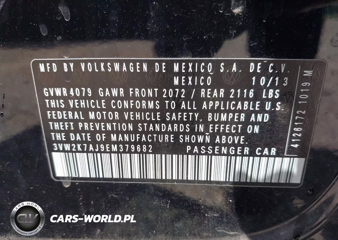 2014 Volkswagen Jetta 2.0L S VIN:3VW2K7AJ9EM379682 - 9