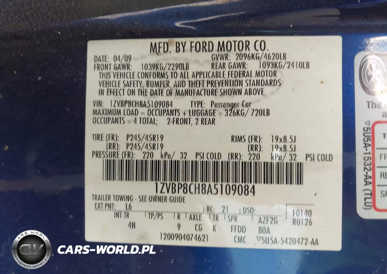 2010 Ford Mustang Gt Premium VIN:1ZVBP8CH8A5109084 - 9