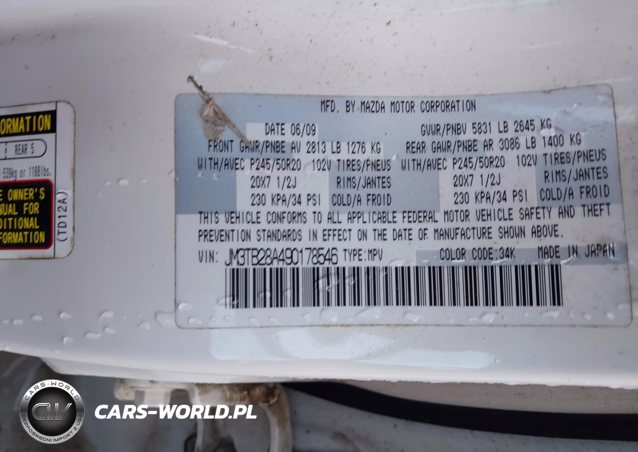 2009 Mazda Cx-9 Grand Touring VIN:JM3TB28A490178546 - 9