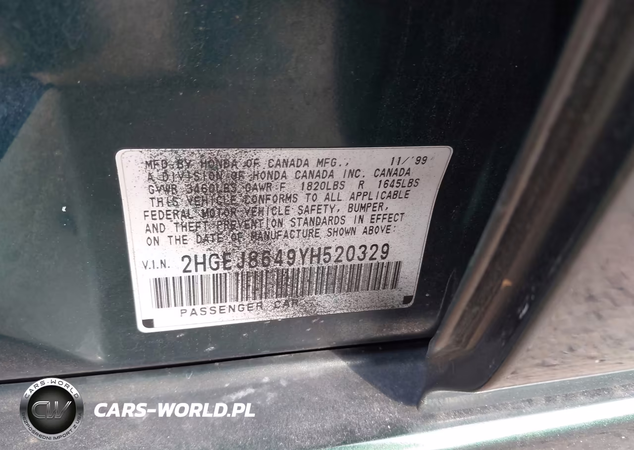 2000 Honda Civic Ex VIN:2HGEJ8649YH520329 - 9