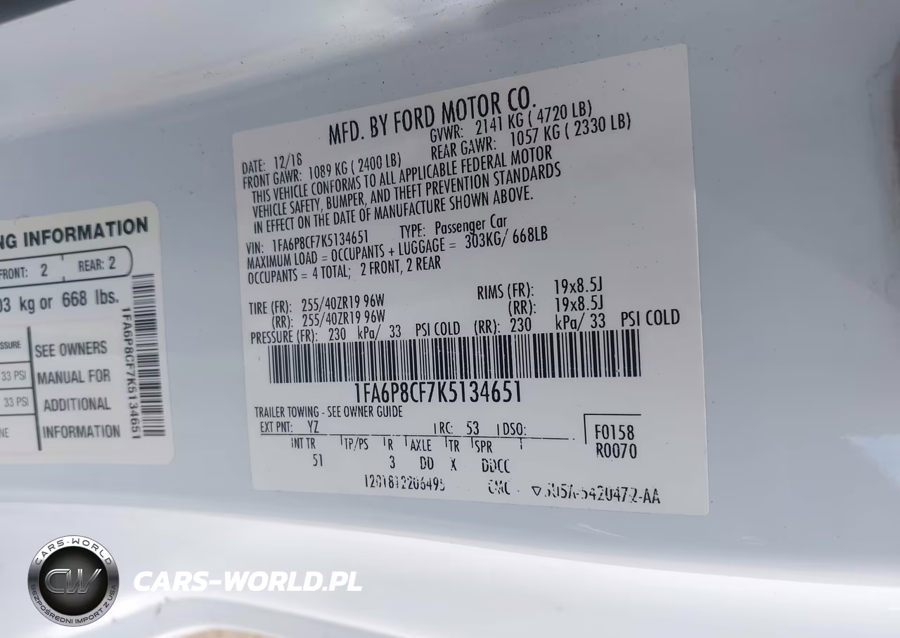2019 Ford Mustang Gt Premium VIN:1FA6P8CF7K5134651 - 9