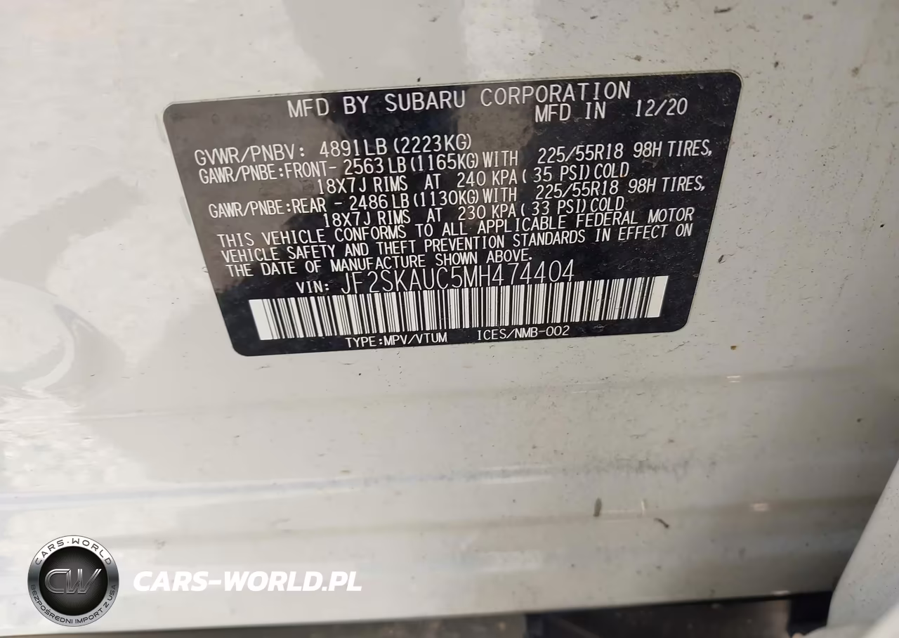 2021 Subaru Forester Limited VIN:JF2SKAUC5MH474404 - 9