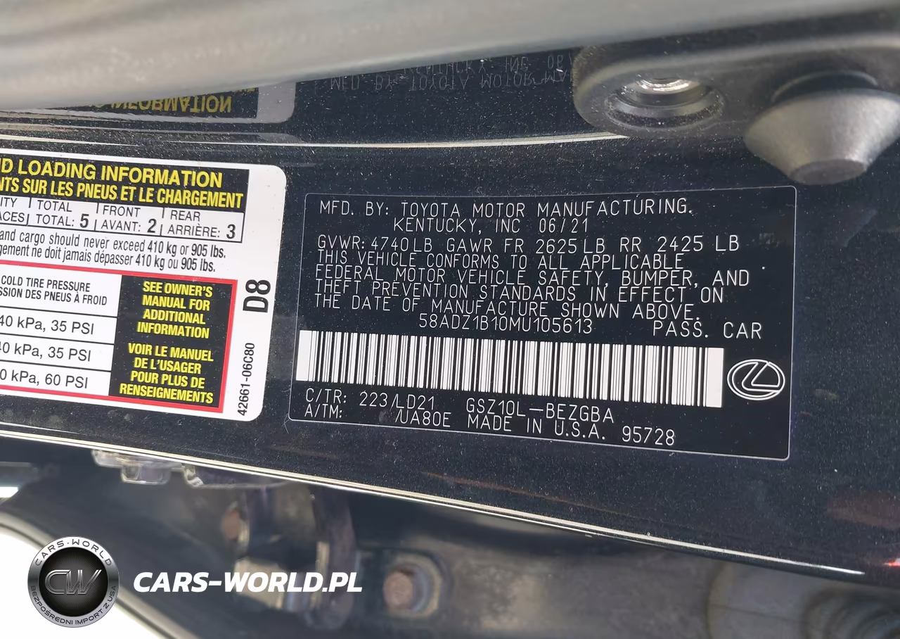 2021 Lexus Es 350 VIN:58ADZ1B10MU105613 - 9