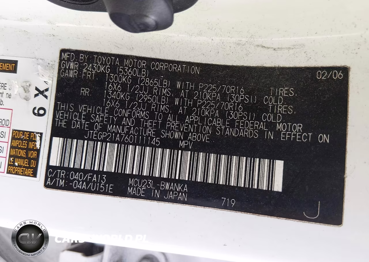 2006 Toyota Highlander V6 VIN:JTEGP21A760111145 - 9