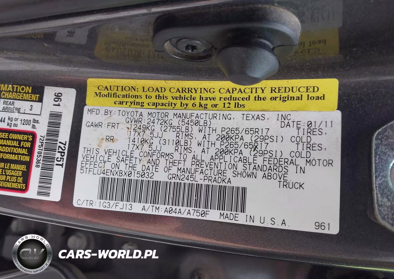2011 Toyota Tacoma Base V6 VIN:5TFLU4ENXBX015032 - 9