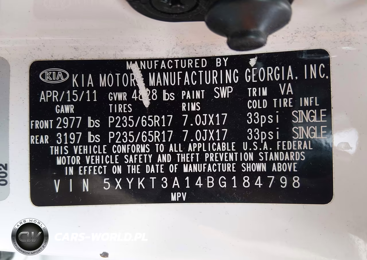 2011 Kia Sorento Lx VIN:5XYKT3A14BG184798 - 9