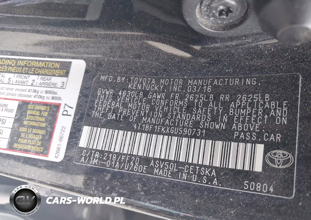 2016 Toyota Camry Se VIN:4T1BF1FKXGU590731 - 9
