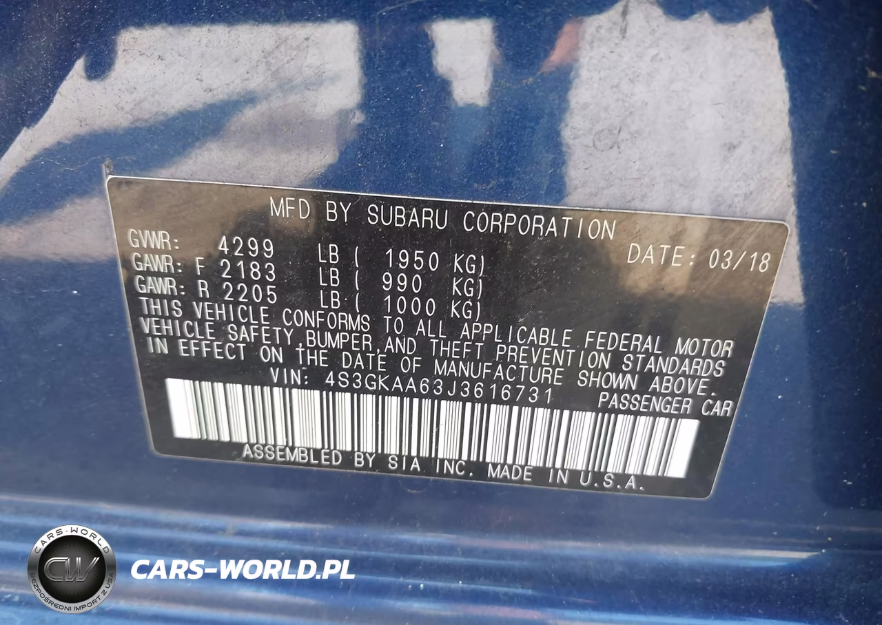 2018 Subaru Impreza 2.0I VIN:4S3GKAA63J3616731 - 9