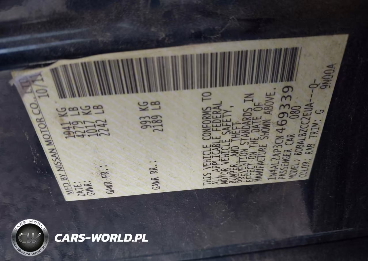 2012 Nissan Altima 2.5 S VIN:1N4AL2AP3CN469339 - 9