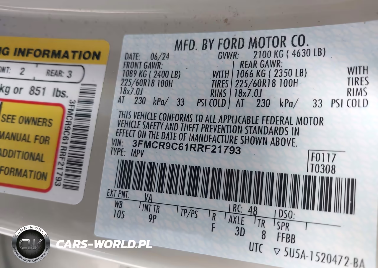 2024 Ford Bronco Sport Outer Banks VIN:3FMCR9C61RRF21793 - 9