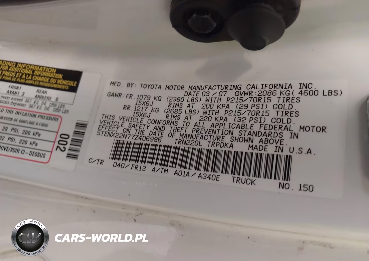 2007 Toyota Tacoma VIN:5TENX22N77Z406986 - 9