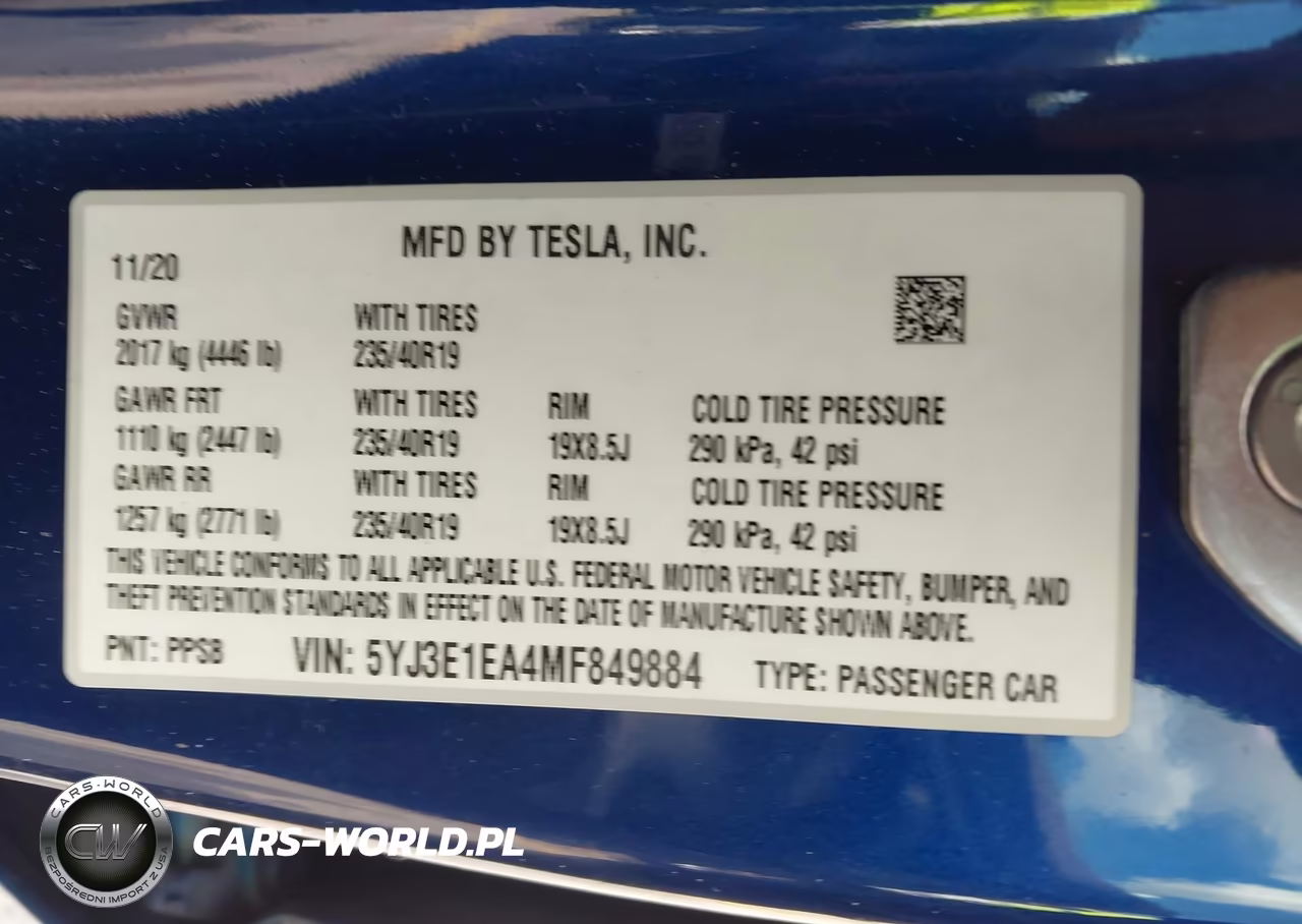2021 Tesla Model 3 Standard Range Plus Rear-Wheel Drive VIN:5YJ3E1EA4MF849884 - 9