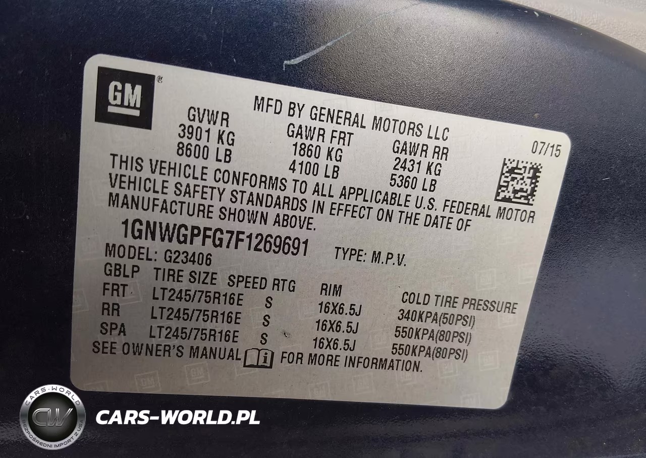 2015 Chevrolet Express 2500 Ls VIN:1GNWGPFG7F1269691 - 9