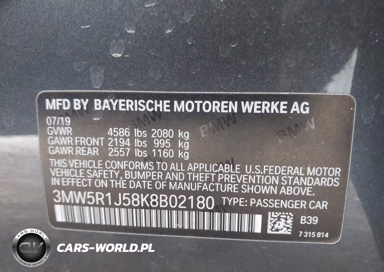 2019 BMW 330I VIN:3MW5R1J58K8B02180 - 9