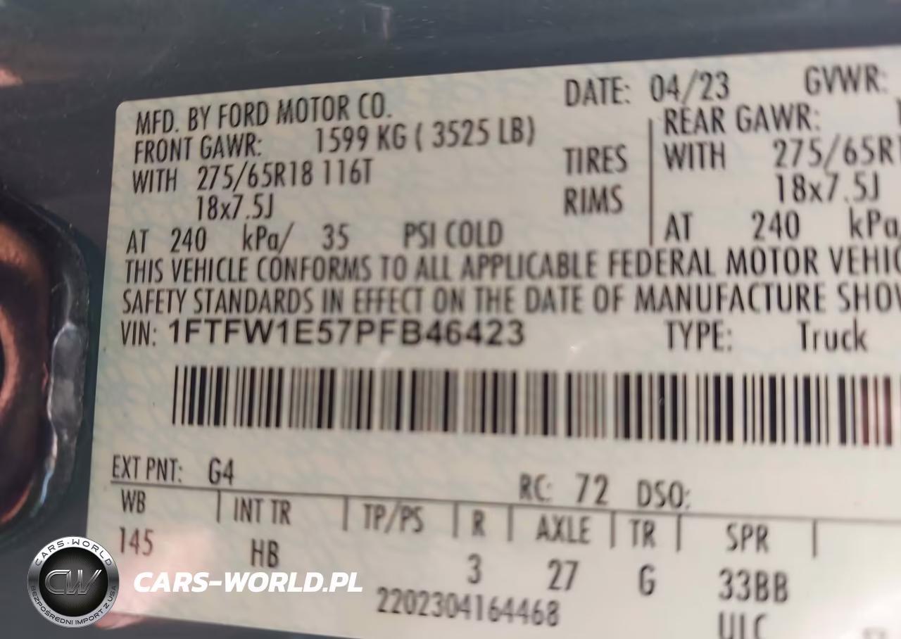 2023 Ford F-150 Lariat VIN:1FTFW1E57PFB46423 - 9