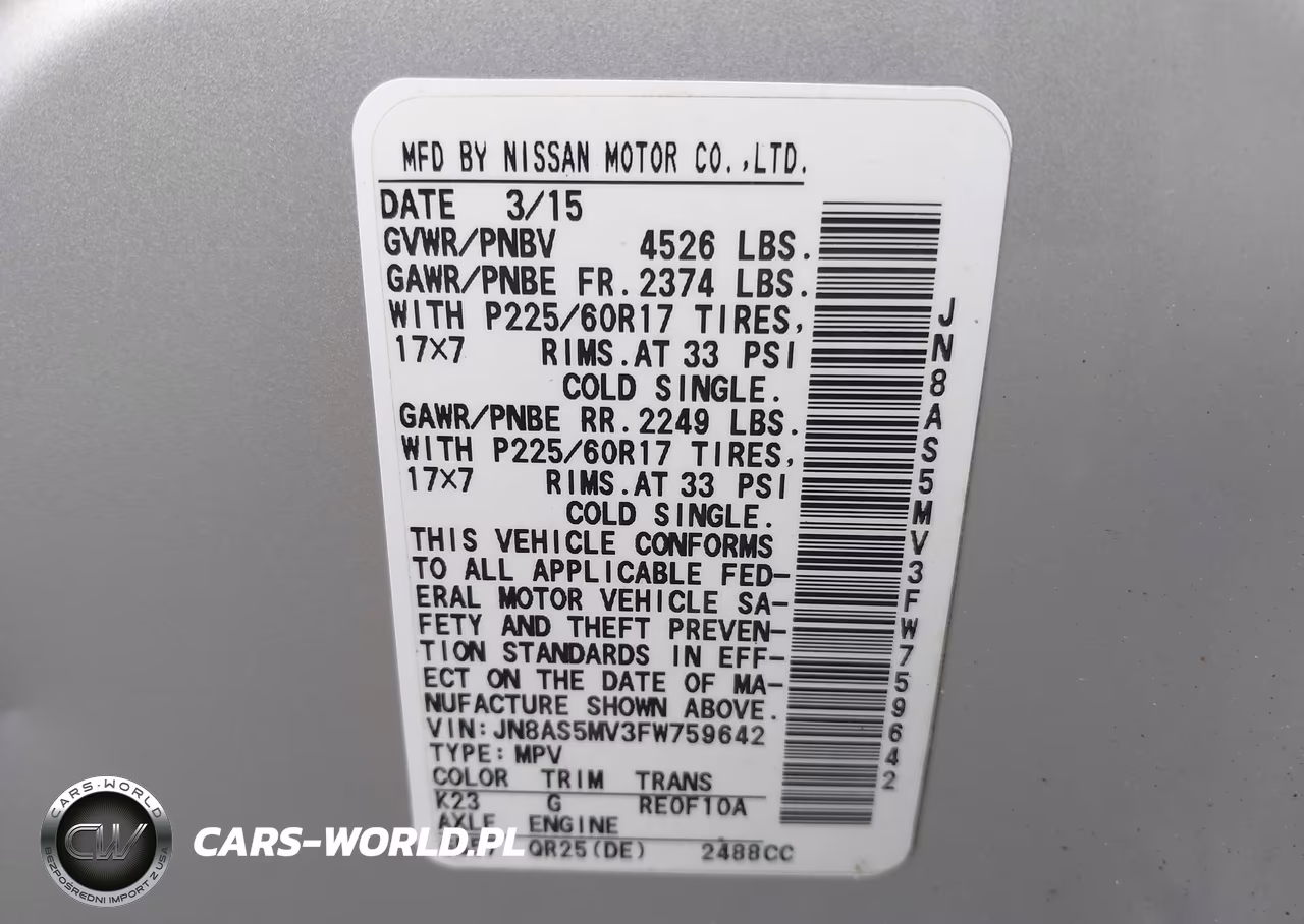 2015 Nissan Rogue Select S VIN:JN8AS5MV3FW759642 - 9