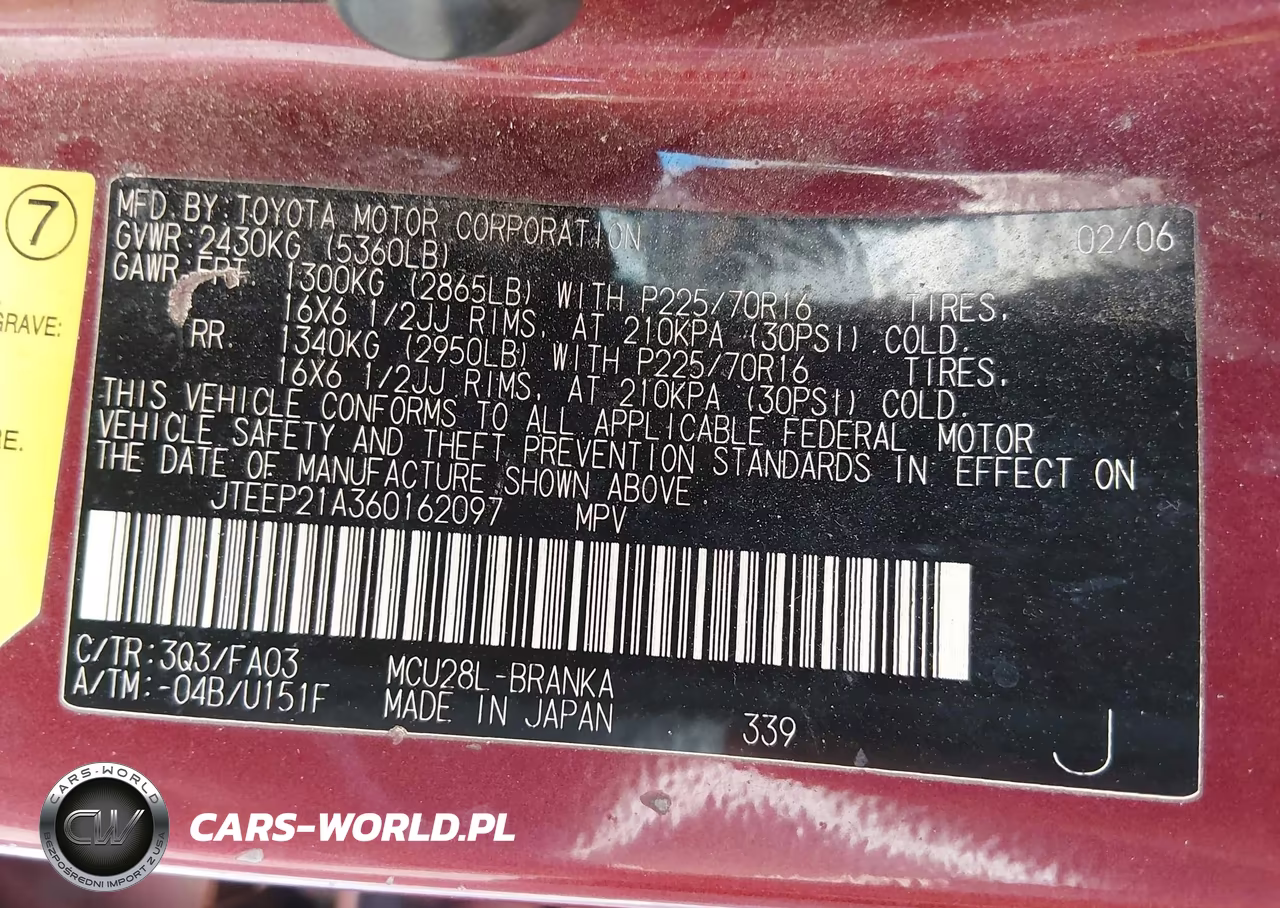 2006 Toyota Highlander V6 VIN:JTEEP21A360162097 - 9