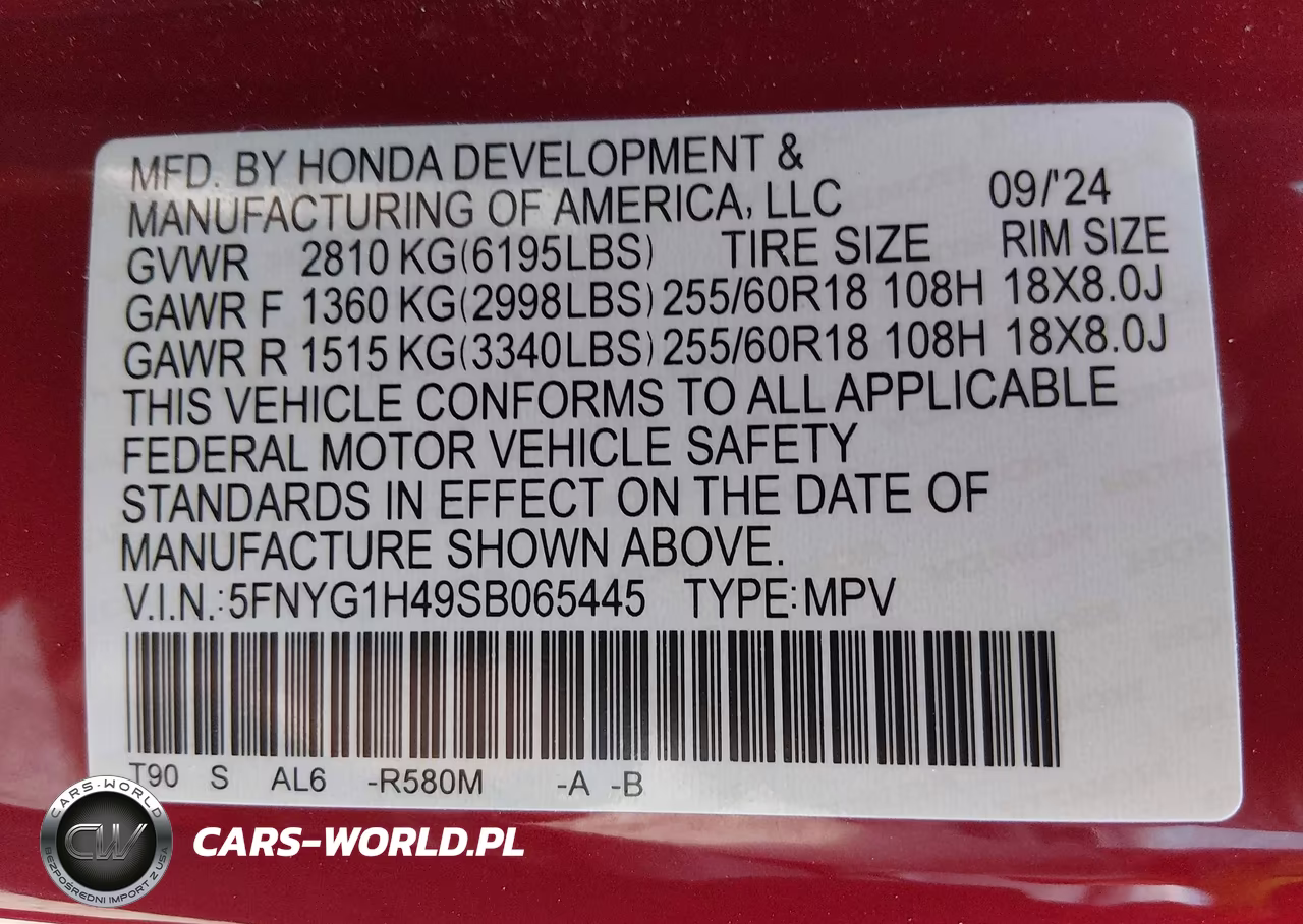 2025 Honda Pilot Ex-L VIN:5FNYG1H49SB065445 - 9
