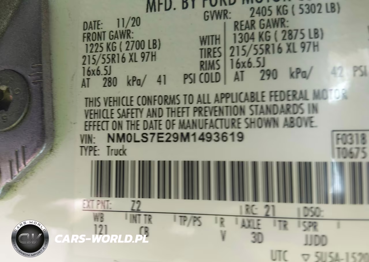 2021 Ford Transit Connect Xl Cargo Van VIN:NM0LS7E29M1493619 - 9