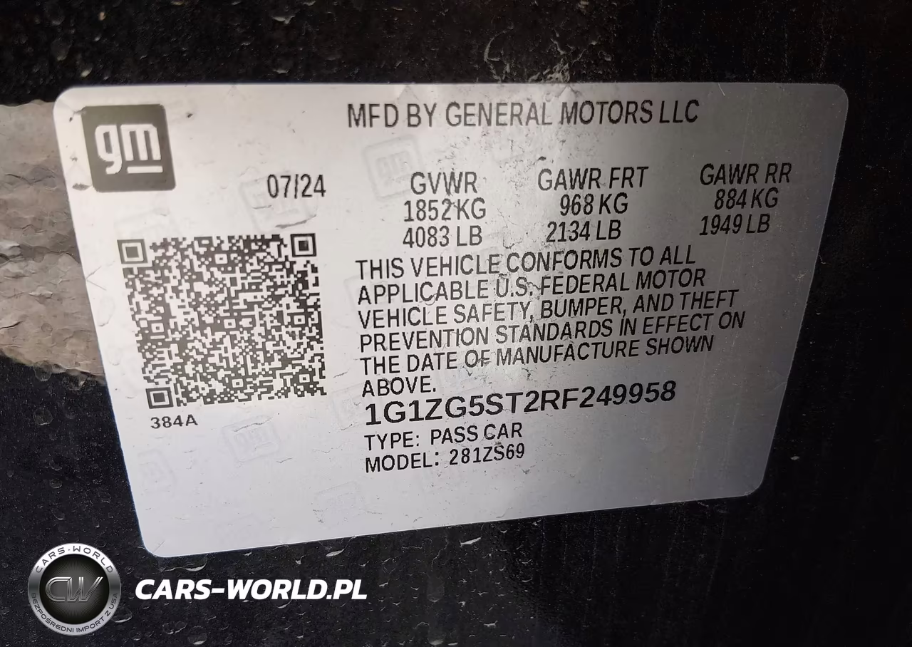 2024 Chevrolet Malibu Fwd Rs VIN:1G1ZG5ST2RF249958 - 9