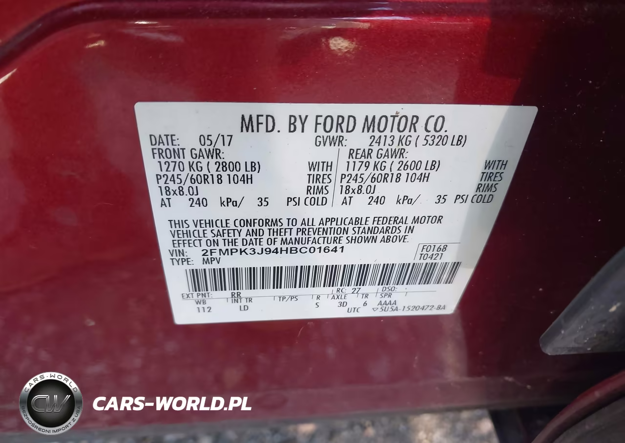 2017 Ford Edge Sel VIN:2FMPK3J94HBC01641 - 9