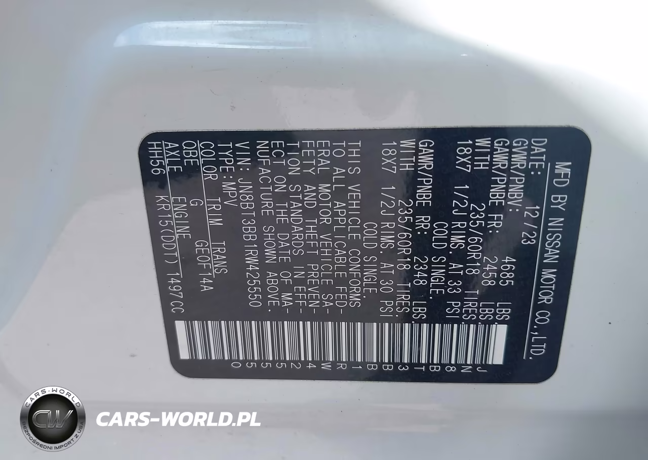 2024 Nissan Rogue Sv Intelligent Awd VIN:JN8BT3BB1RW425550 - 9