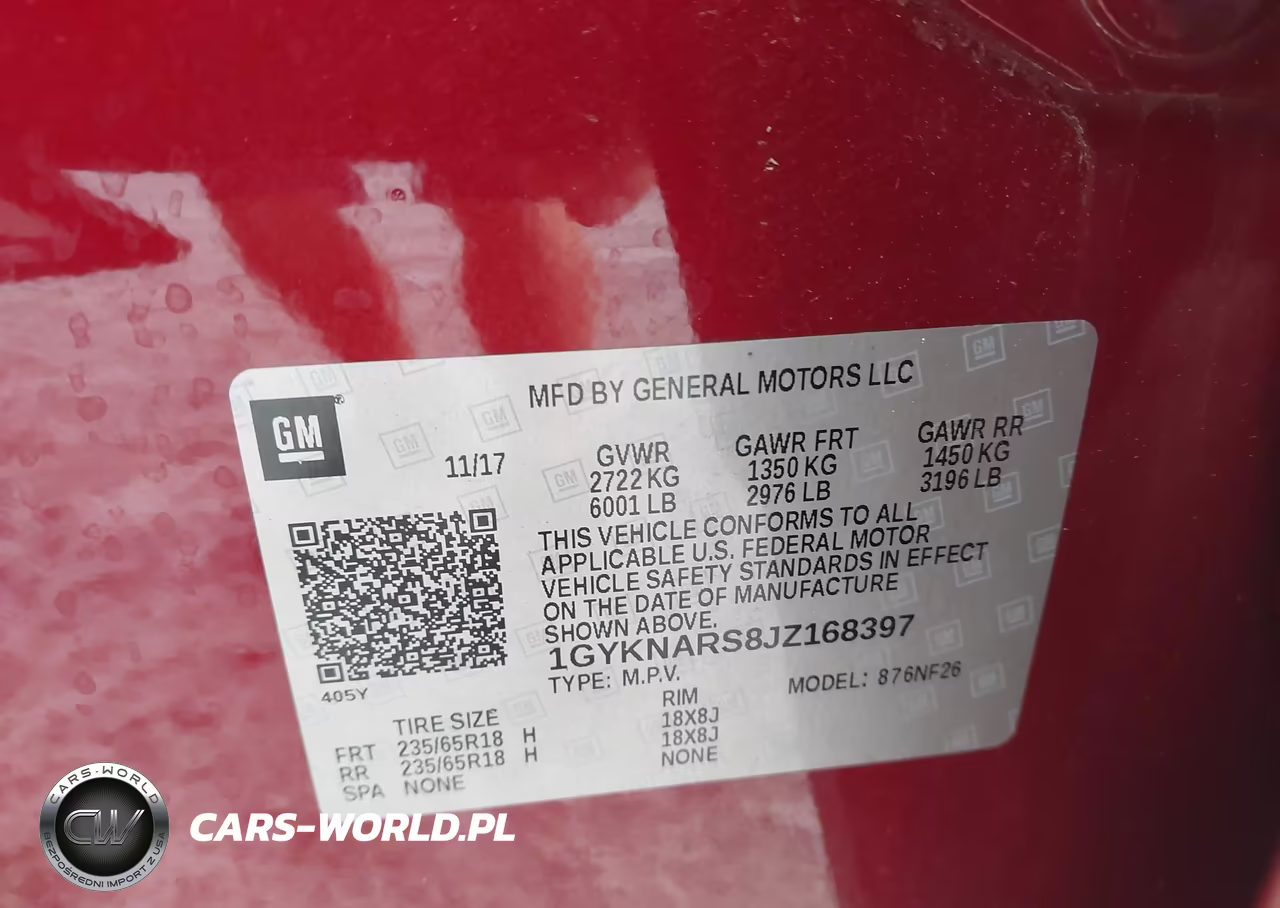 2018 Cadillac Xt5 Standard VIN:1GYKNARS8JZ168397 - 9